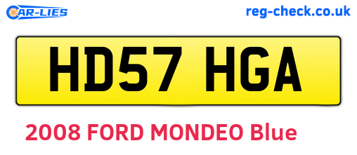HD57HGA are the vehicle registration plates.