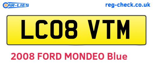 LC08VTM are the vehicle registration plates.