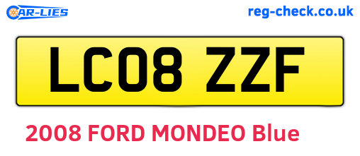 LC08ZZF are the vehicle registration plates.