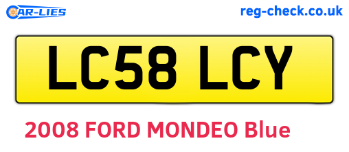 LC58LCY are the vehicle registration plates.