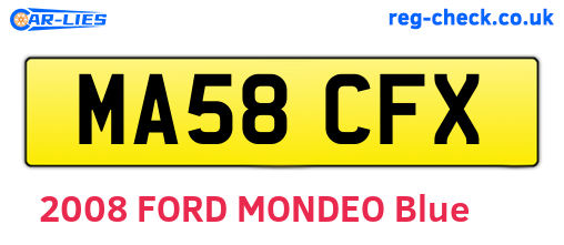 MA58CFX are the vehicle registration plates.