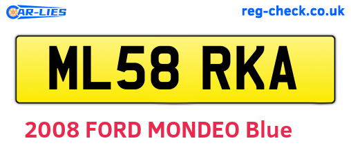 ML58RKA are the vehicle registration plates.