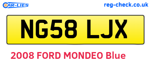NG58LJX are the vehicle registration plates.