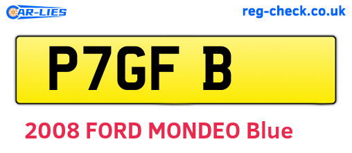 P7GFB are the vehicle registration plates.