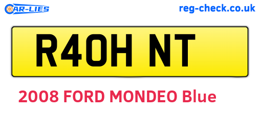 R40HNT are the vehicle registration plates.