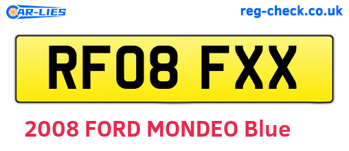 RF08FXX are the vehicle registration plates.