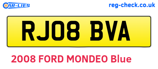 RJ08BVA are the vehicle registration plates.