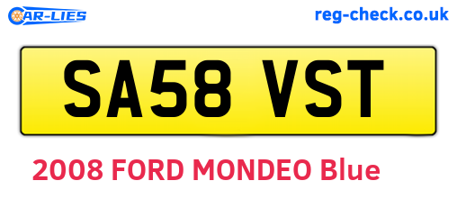 SA58VST are the vehicle registration plates.