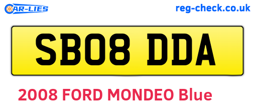 SB08DDA are the vehicle registration plates.