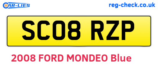 SC08RZP are the vehicle registration plates.