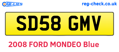 SD58GMV are the vehicle registration plates.