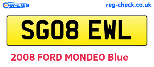 SG08EWL are the vehicle registration plates.