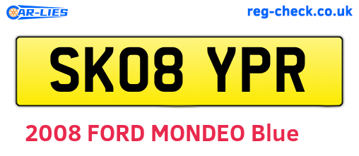 SK08YPR are the vehicle registration plates.