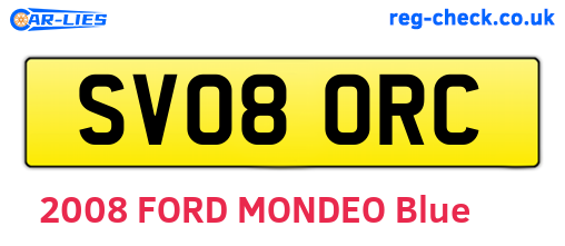SV08ORC are the vehicle registration plates.