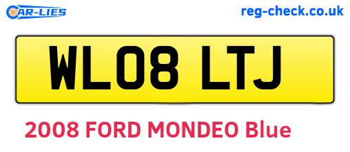 WL08LTJ are the vehicle registration plates.