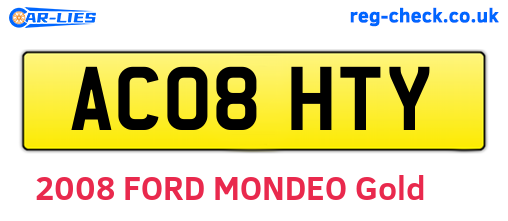 AC08HTY are the vehicle registration plates.