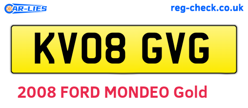 KV08GVG are the vehicle registration plates.