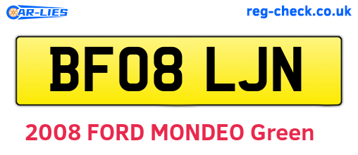 BF08LJN are the vehicle registration plates.
