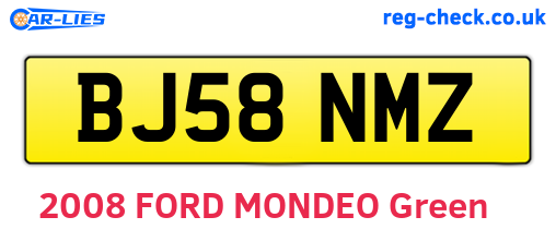 BJ58NMZ are the vehicle registration plates.