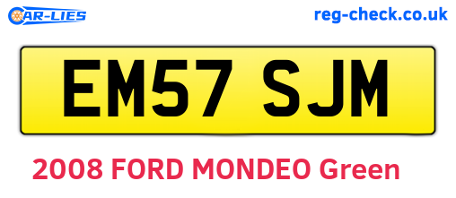 EM57SJM are the vehicle registration plates.