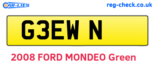 G3EWN are the vehicle registration plates.