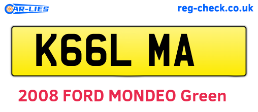 K66LMA are the vehicle registration plates.