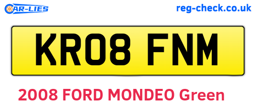KR08FNM are the vehicle registration plates.