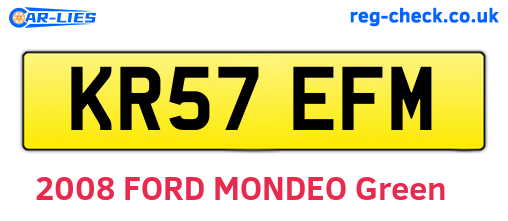 KR57EFM are the vehicle registration plates.