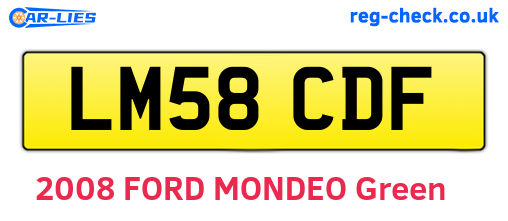 LM58CDF are the vehicle registration plates.