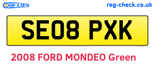SE08PXK are the vehicle registration plates.