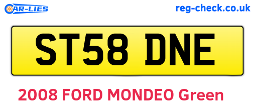 ST58DNE are the vehicle registration plates.