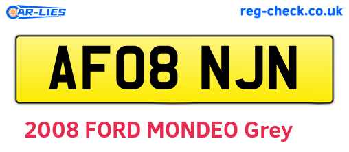 AF08NJN are the vehicle registration plates.