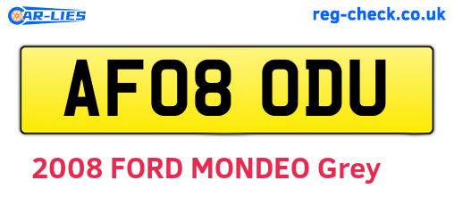 AF08ODU are the vehicle registration plates.