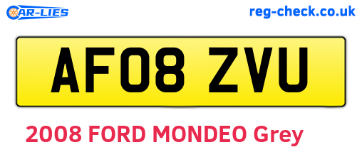AF08ZVU are the vehicle registration plates.
