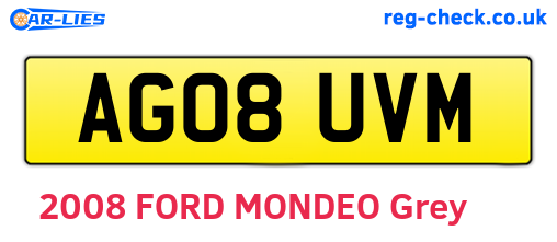 AG08UVM are the vehicle registration plates.