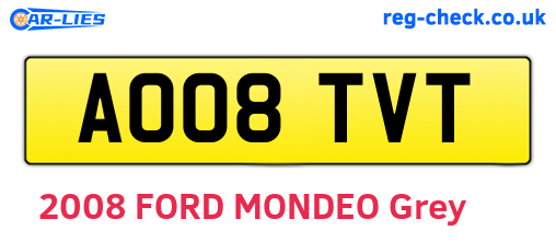 AO08TVT are the vehicle registration plates.