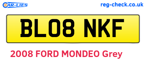 BL08NKF are the vehicle registration plates.