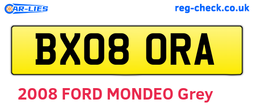 BX08ORA are the vehicle registration plates.