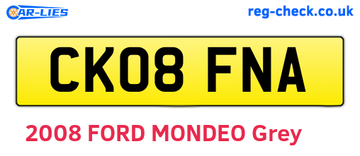 CK08FNA are the vehicle registration plates.