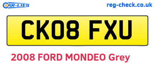 CK08FXU are the vehicle registration plates.