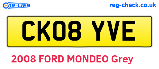 CK08YVE are the vehicle registration plates.
