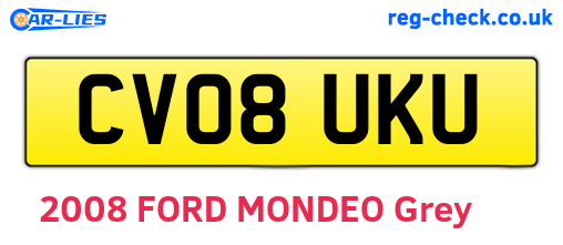 CV08UKU are the vehicle registration plates.