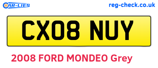 CX08NUY are the vehicle registration plates.