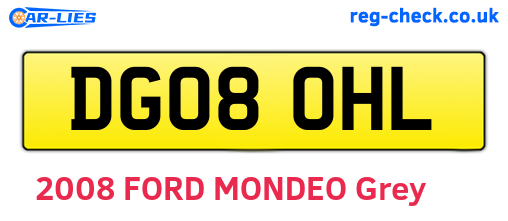 DG08OHL are the vehicle registration plates.