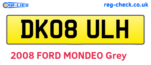 DK08ULH are the vehicle registration plates.