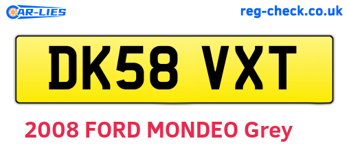 DK58VXT are the vehicle registration plates.