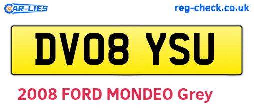 DV08YSU are the vehicle registration plates.