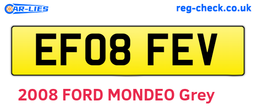 EF08FEV are the vehicle registration plates.