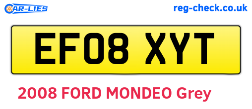 EF08XYT are the vehicle registration plates.