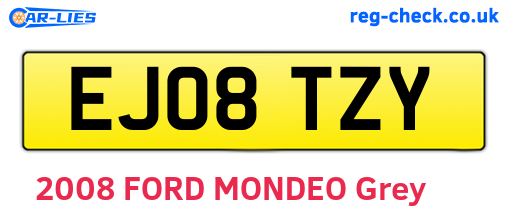 EJ08TZY are the vehicle registration plates.